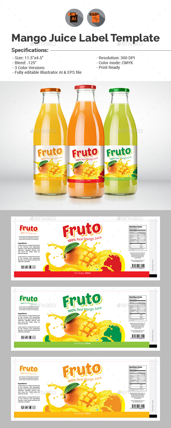 Juice Label Template by aam360 GraphicRiver